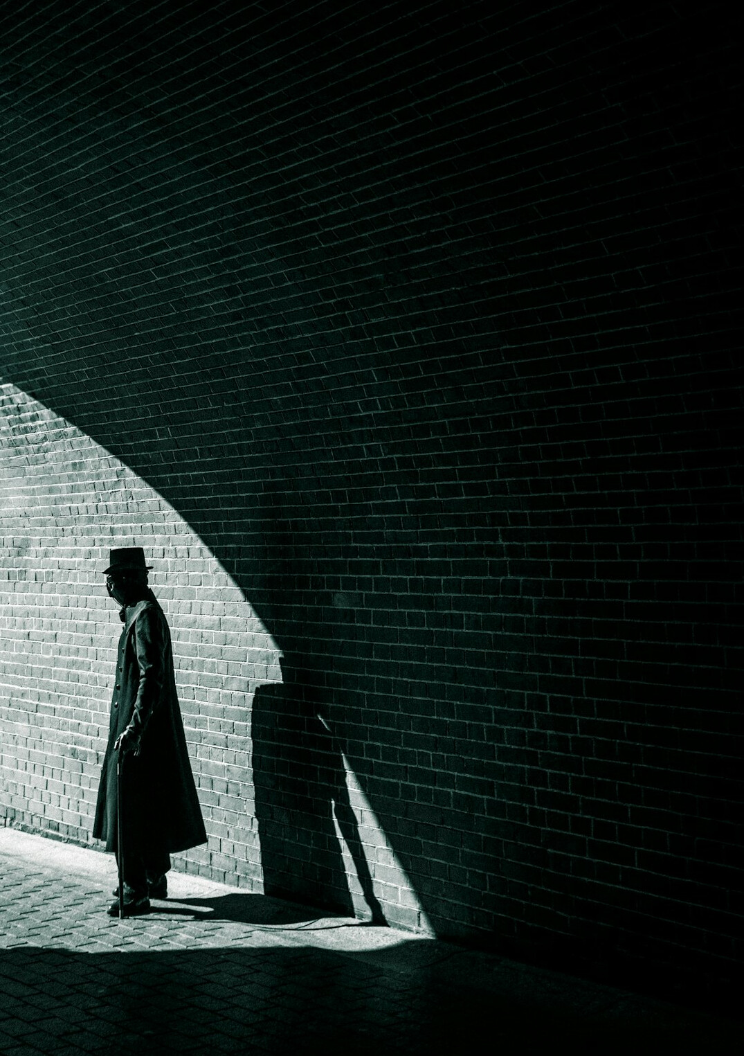 mysterious man in shadow